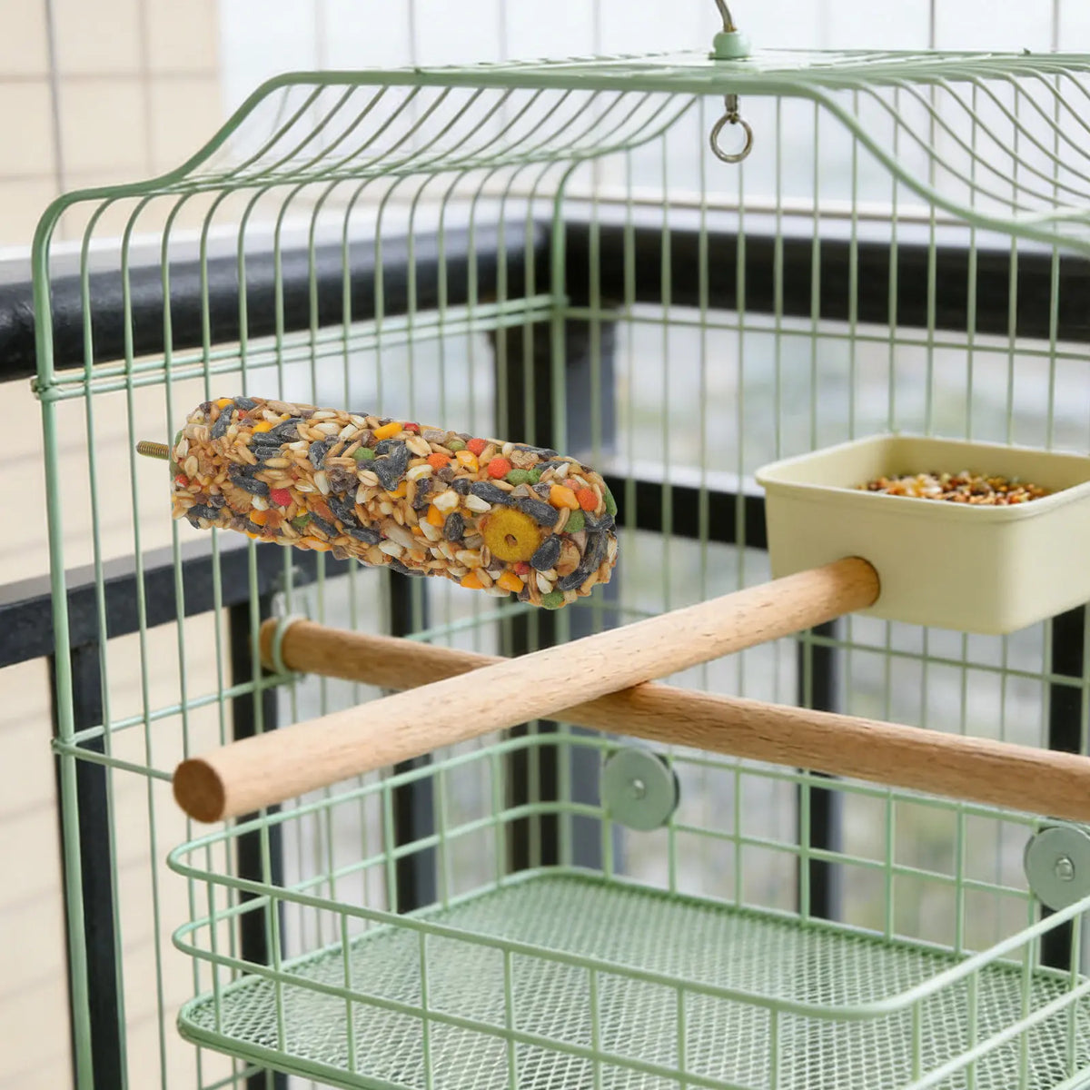 Natural Nut Coated Bird Perch