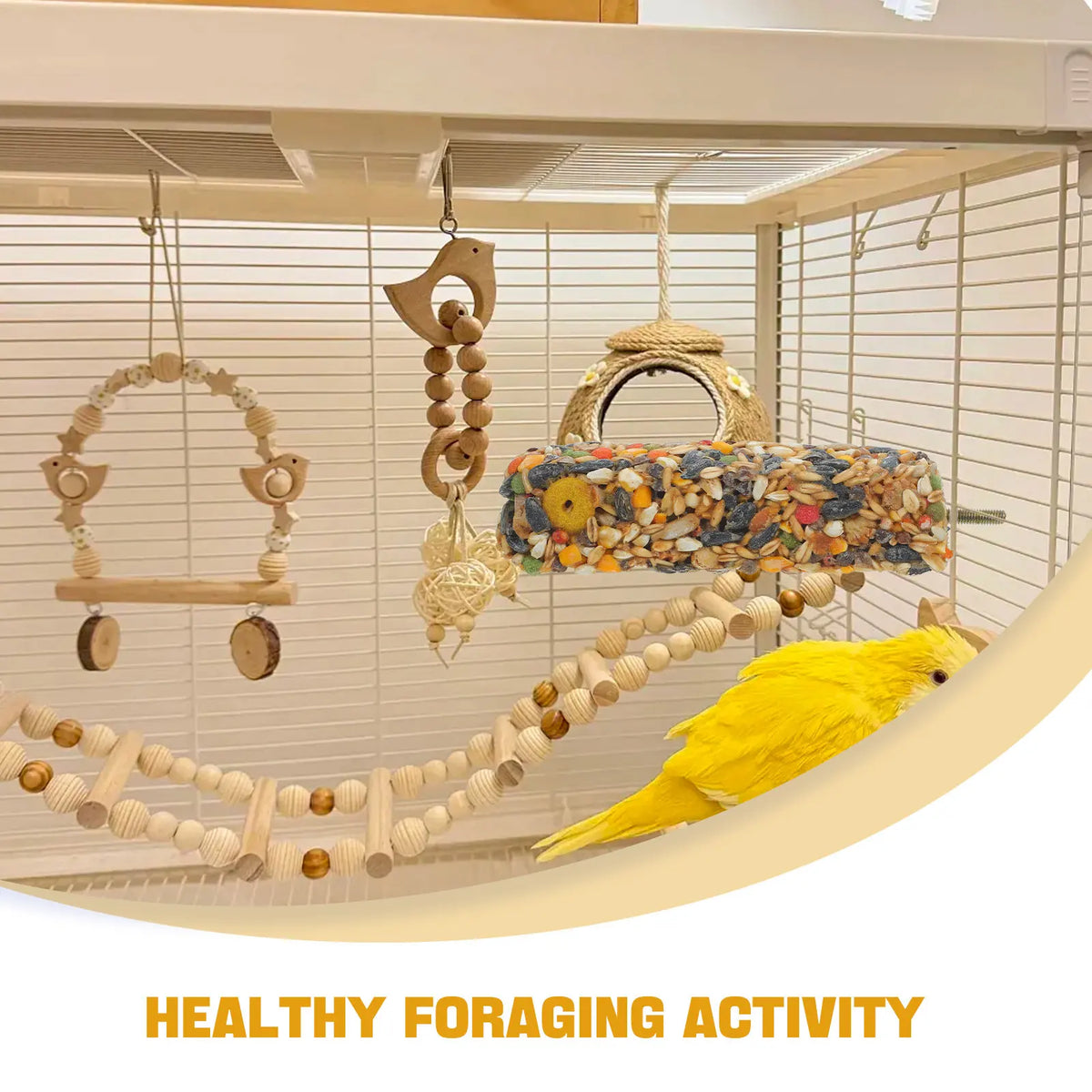 Natural Nut Coated Bird Perch