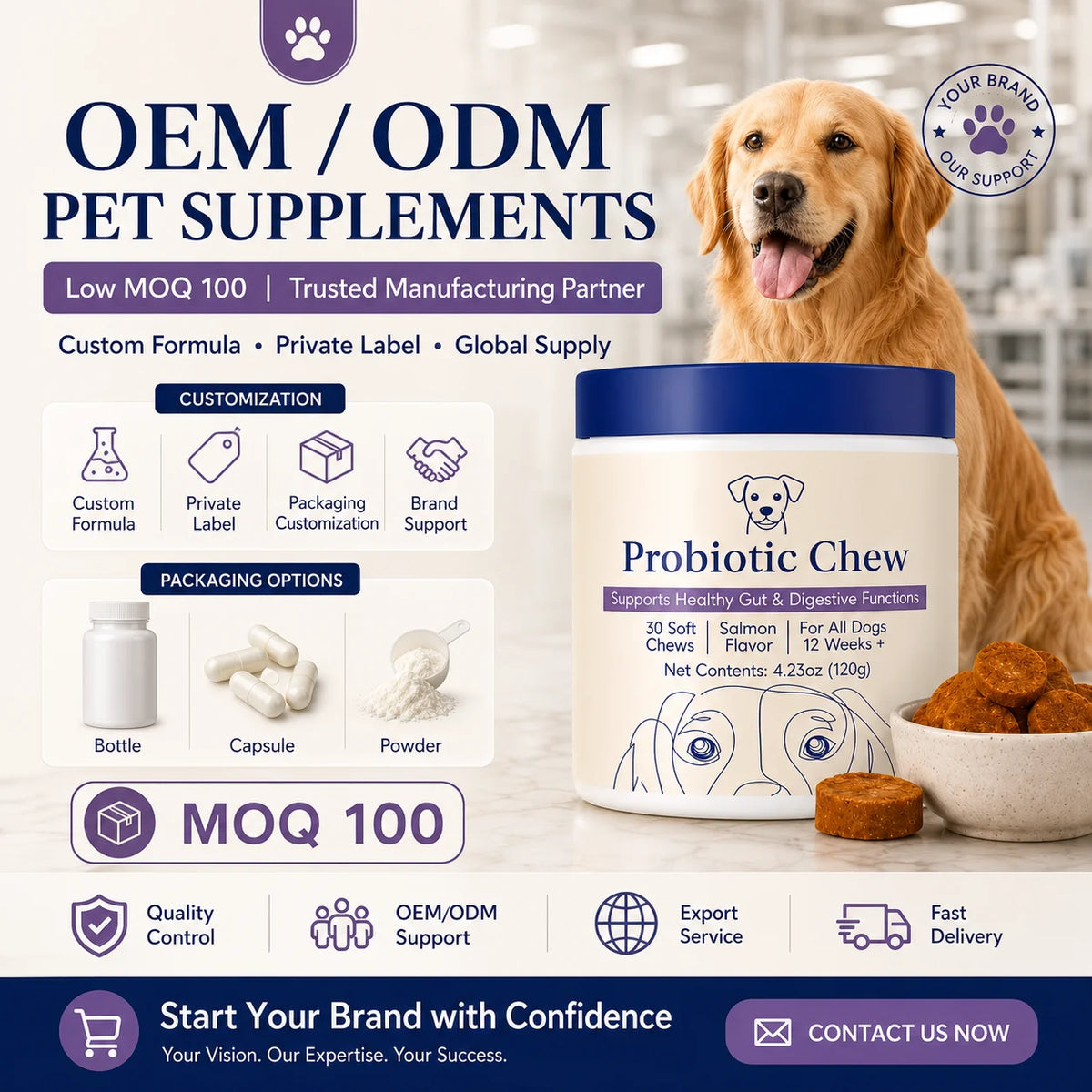 Probiotic Salmon Dog Chews
