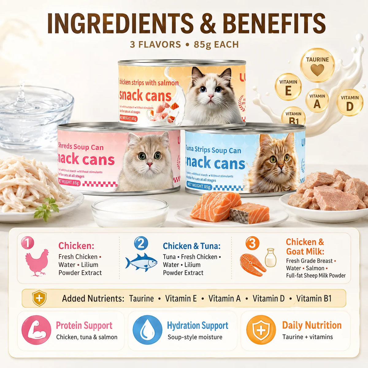 Wet Cat Food Soup Cans