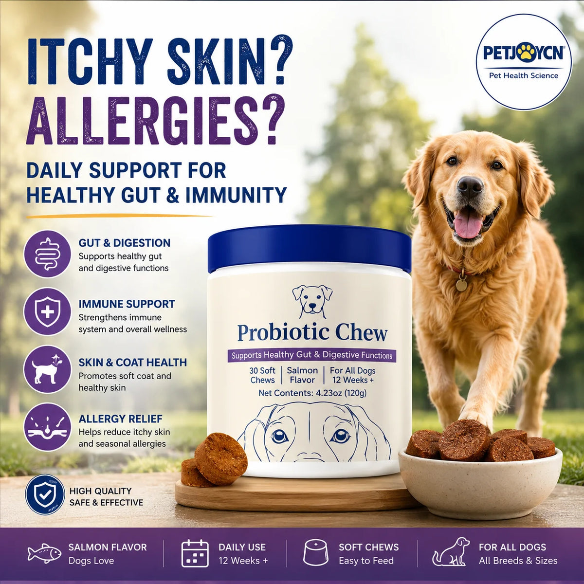 Probiotic Salmon Dog Chews